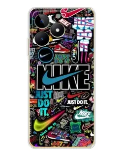 Чехол для Realme Note 60 с картинкой «Яркий коллаж Nike»