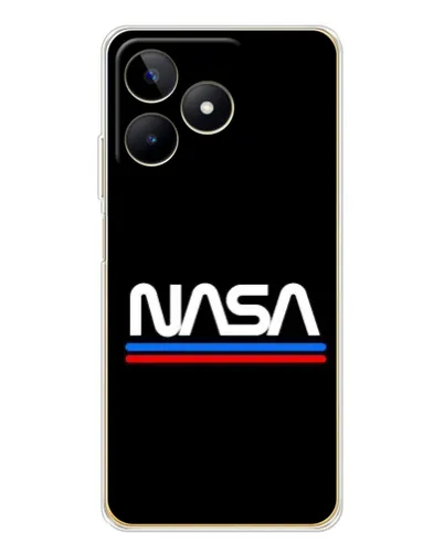 Чехол для Realme Note 60 с картинкой «NASA — классика Red Blue»