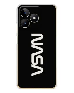 Чехол для Realme Note 60 с картинкой «NASA — вертикальный логотип»