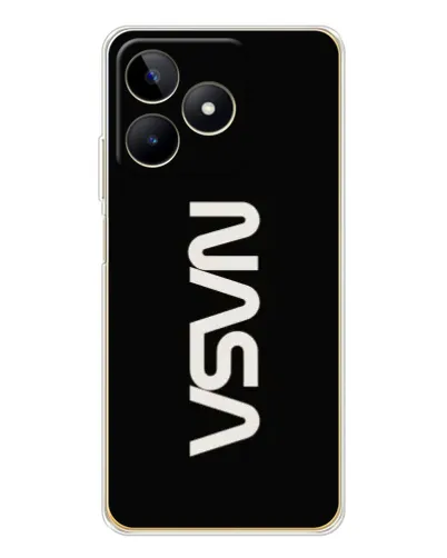 Чехол для Realme Note 60 с картинкой «NASA — вертикальный логотип»