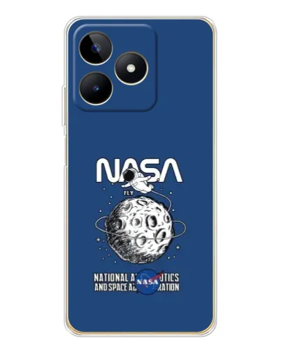 Чехол для Realme Note 60 с картинкой «NASA — лунная миссия»