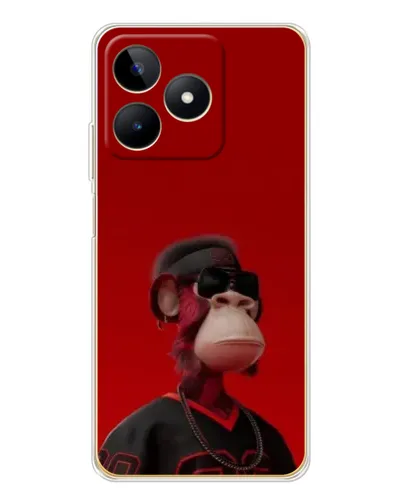 Чехол для Realme Note 60 с картинкой «Bored Ape в красном»