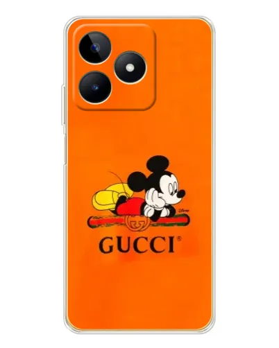 Чохол для Realme Note 60 з картинкою «Міккі Маус Gucci — помаранч»