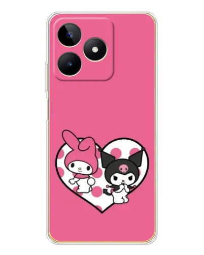 Чохол для Realme Note 60 з картинкою «Kuromi та My Melody» Чохол для Realme Note 60 з картинкою «Kuromi та My Melody»
