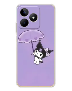 Чохол для Realme Note 60 з картинкою «Kuromi з парасолькою» Чохол для Realme Note 60 з картинкою «Kuromi з парасолькою»
