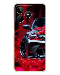 Чохол для Realme Note 60 з картинкою «Спортивна BMW та квіти»