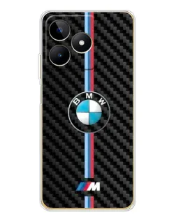 Чохол для Realme Note 60 з картинкою «Емблема BMW та карбон»