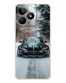 Чохол для Realme Note 60 з картинкою «BMW у зимовому лісі»