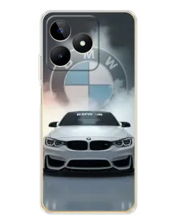 Чехол для Realme Note 60 с картинкой «BMW в белом дыму»