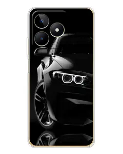 Чехол для Realme Note 60 с картинкой «Черная BMW — профиль»
