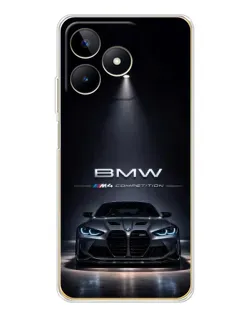 Чехол для Realme Note 60 с картинкой «BMW сквозь ночной город»