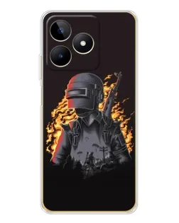 Чохол для Realme Note 60 з картинкою «PUBG — вогняний силует»