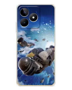 Чохол для Realme Note 60 з картинкою «Десант PUBG — стрибок»