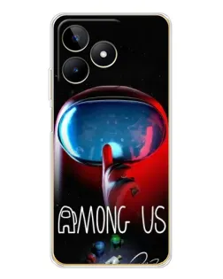 Чохол для Realme Note 60 з картинкою «Червоний імпостер — макро»