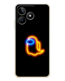 Чохол для Realme Note 60 з картинкою «Among Us неонове сяйво»