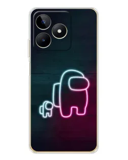 Чохол для Realme Note 60 з картинкою «Among Us неон-арт»