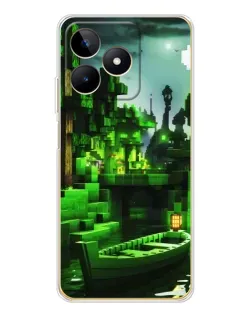 Чохол для Realme Note 60 з картинкою «Minecraft лісовий пейзаж»
