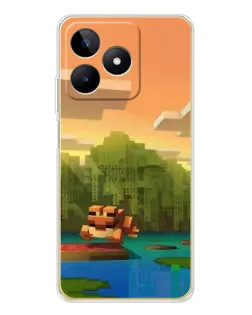 Чохол для Realme Note 60 з картинкою «Майнкрафт захід сонця»