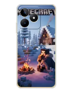 Чохол для Realme Note 60 з картинкою «Зимовий Minecraft»