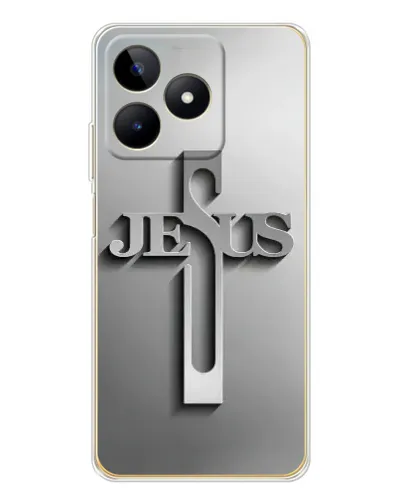 Чехол для Realme Note 60 с картинкой «Металлический крест Jesus» Чехол для Realme Note 60 с картинкой «Металлический крест Jesus»