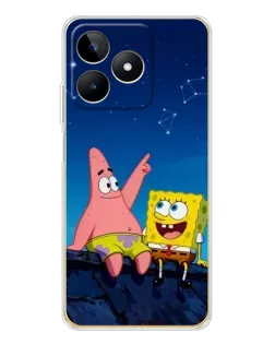 Чехол для Realme Note 60 с картинкой «Губка Боб и Патрик ночью» Чехол для Realme Note 60 с картинкой «Губка Боб и Патрик ночью»