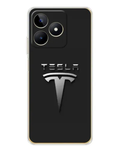 Чехол для Realme Note 60 с картинкой «Стальной логотип Tesla»