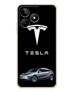 Чехол для Realme Note 60 с картинкой «Tesla Model Y»