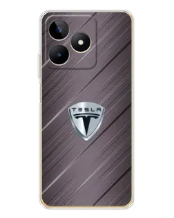 Чехол для Realme Note 60 с картинкой «Металлическая текстура Tesla»