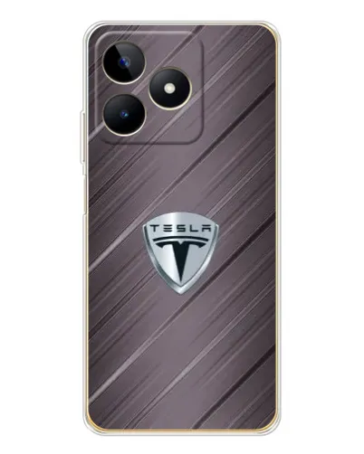Чехол для Realme Note 60 с картинкой «Металлическая текстура Tesla»