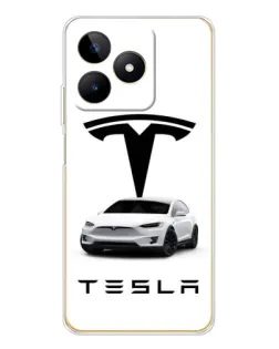 Чехол для Realme Note 60 с картинкой «Tesla White Style»