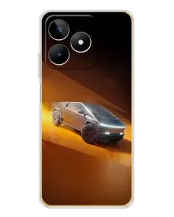 Чехол для Realme Note 60 с картинкой «Cybertruck в пустыне»
