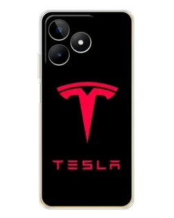 Чехол для Realme Note 60 с картинкой «Tesla Red Logo»