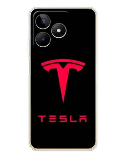 Чехол для Realme Note 60 с картинкой «Tesla Red Logo»