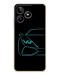 Чохол для Realme Note 60 з картинкою «Блакитний силует Lamborghini» Чохол для Realme Note 60 з картинкою «Блакитний силует Lamborghini»