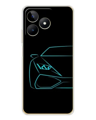 Чохол для Realme Note 60 з картинкою «Блакитний силует Lamborghini» Чохол для Realme Note 60 з картинкою «Блакитний силует Lamborghini»