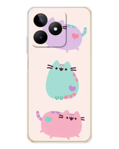 Чехол для Realme Note 60 с картинкой «Pusheen трио»