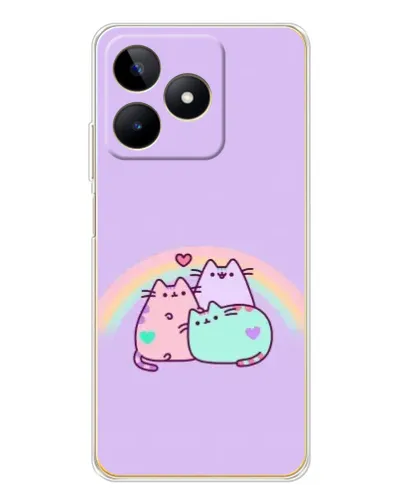Чехол для Realme Note 60 с картинкой «Радужные Пушины»