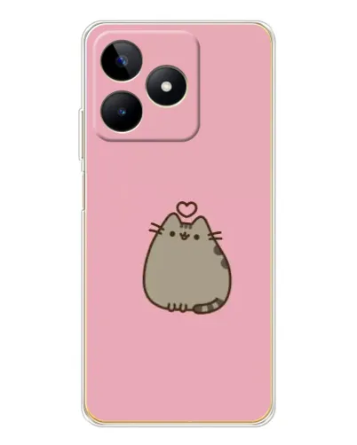 Чехол для Realme Note 60 с картинкой «Pusheen сердце»