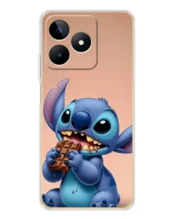 Чехол для Realme Note 60 с картинкой «Стич ест шоколад»