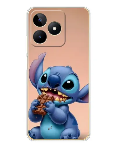 Чехол для Realme Note 60 с картинкой «Стич ест шоколад»