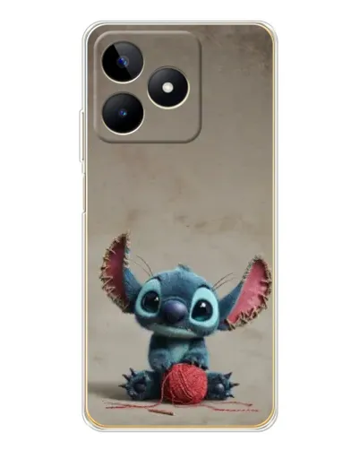 Чехол для Realme Note 60 с картинкой «Стич на коричневом фоне»