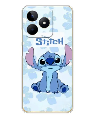 Чехол для Realme Note 60 с картинкой «Stitch среди цветов»