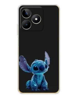 Чехол для Realme Note 60 с картинкой «Стич на черном»