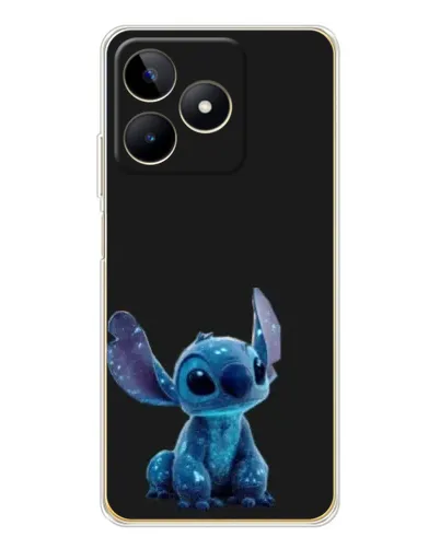Чехол для Realme Note 60 с картинкой «Стич на черном»