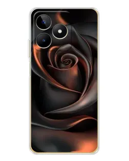 Чохол для Realme Note 60 з картинкою «Шовкова чорна троянда»