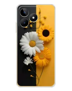 Чохол для Realme Note 60 з картинкою «Соняшник та ромашка»