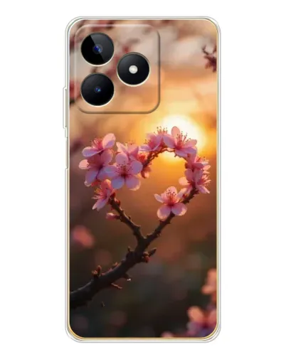 Чохол для Realme Note 60 з картинкою «Рожевий цвіт сердечко на тлі заходу» Чохол для Realme Note 60 з картинкою «Рожевий цвіт сердечко на тлі заходу»