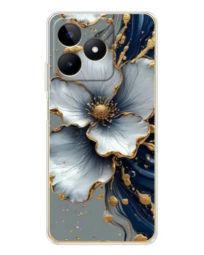 Чохол для Realme Note 60 з картинкою «Біла квітка та золотий флюїд» Чохол для Realme Note 60 з картинкою «Біла квітка та золотий флюїд»