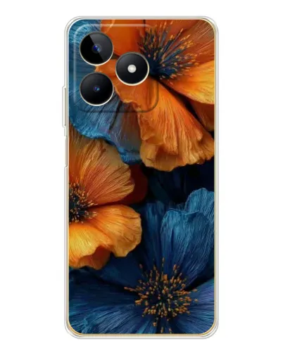 Чохол для Realme Note 60 з картинкою «Яскрава синьо-помаранчева флора» Чохол для Realme Note 60 з картинкою «Яскрава синьо-помаранчева флора»