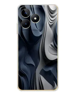 Чохол для Realme Note 60 з картинкою «Об'ємні сині складки»